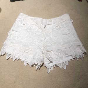 Loveriche white floral lace shorts, tags attached
